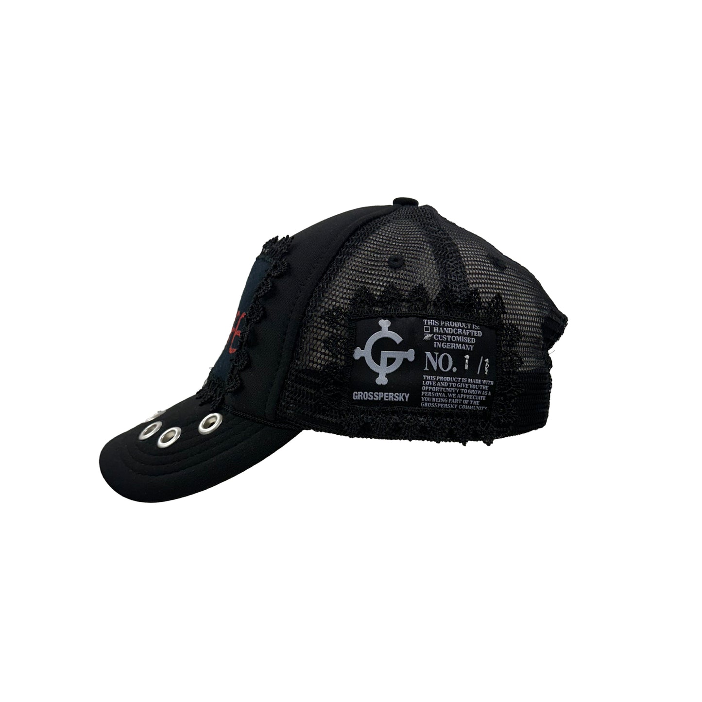 CUSTOM LACE TRUCKER CAP "AINTSAFE"