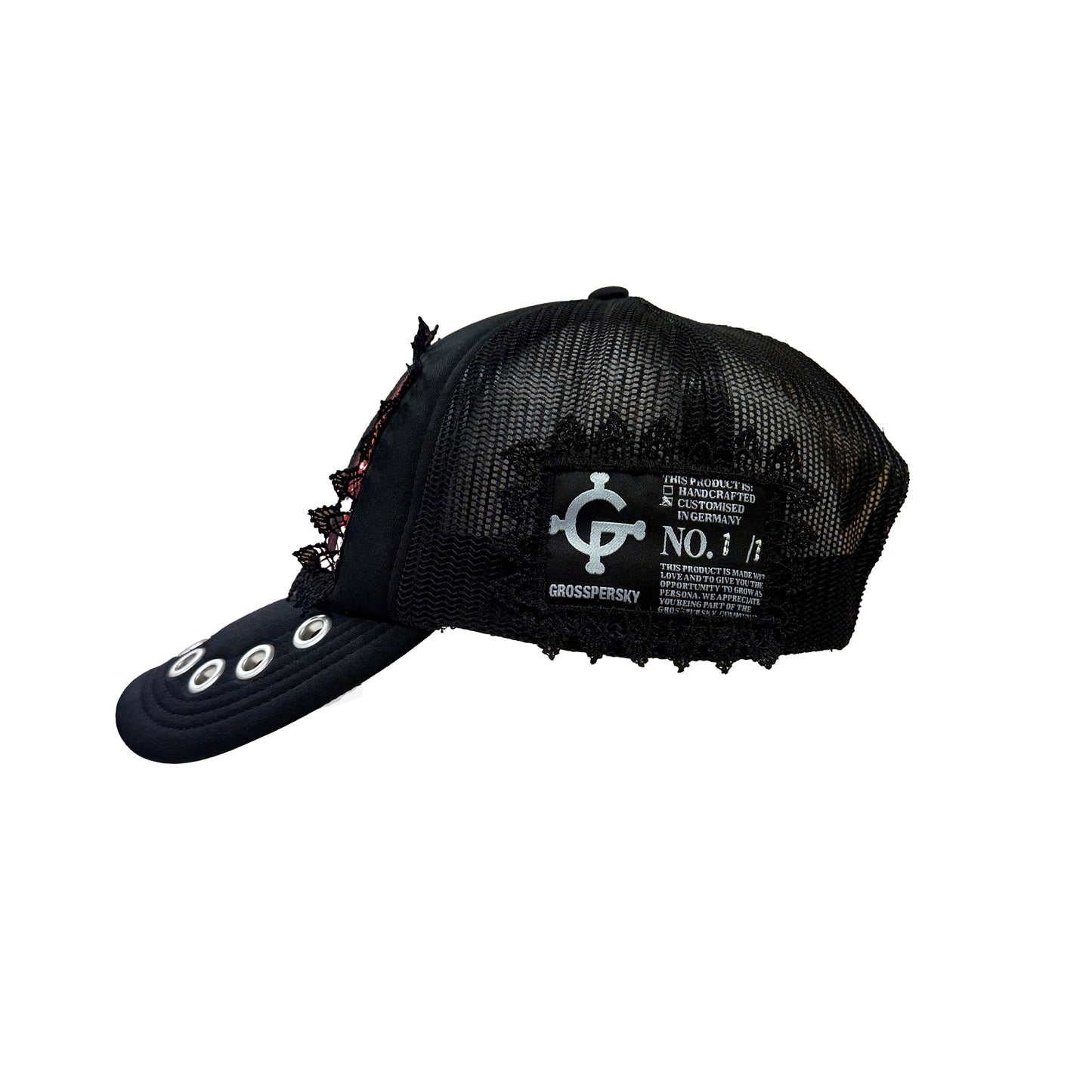CUSTOM LACE TRUCKER CAP "BANG"