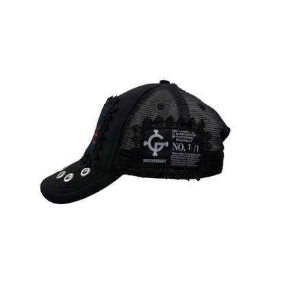 CUSTOM LACE TRUCKER CAP "AINTSAFE"