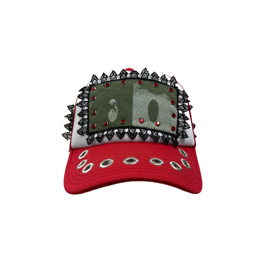 CUSTOM LACE TRUCKER CAP "RUBY"