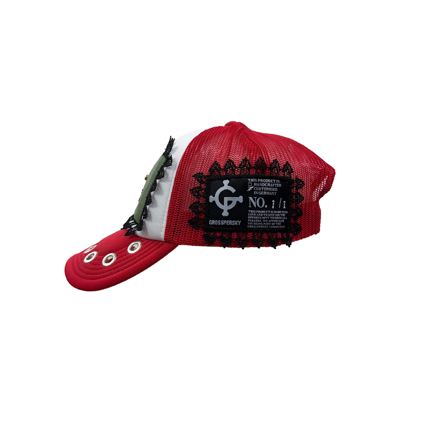 CUSTOM LACE TRUCKER CAP "SMILE"