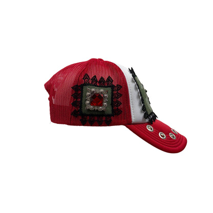 CUSTOM LACE TRUCKER CAP "SMILE"